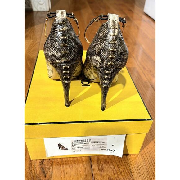 Fendi Anello Karung Pumps Heels EU 39 Goat Leather New In Box - Picture 5 of 9